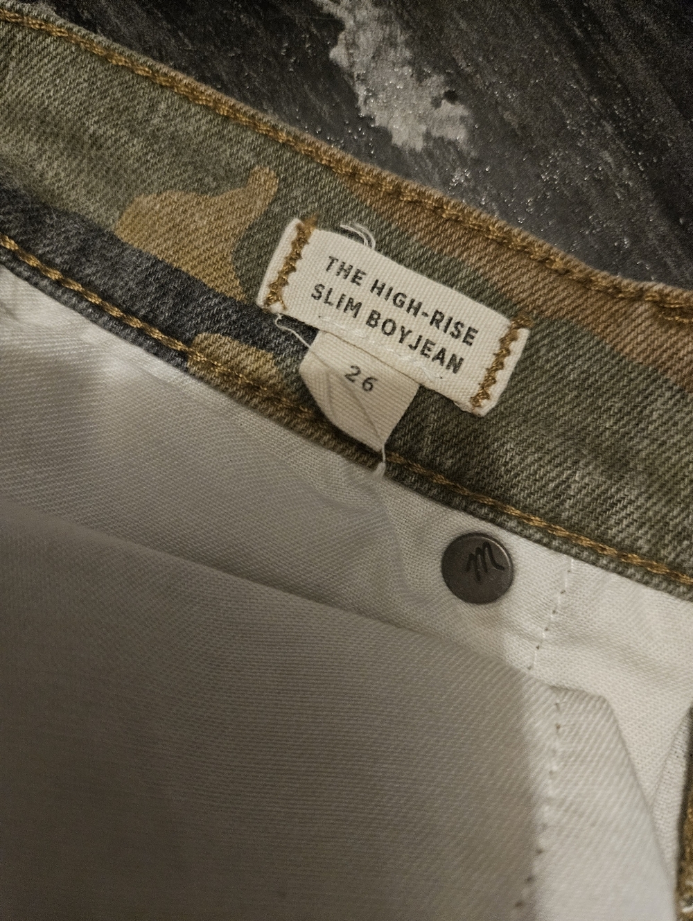 Madewell High-Rise Slim Boyjean in Bunny Camo Print - Size 26 - RARE - Picture 13 of 15